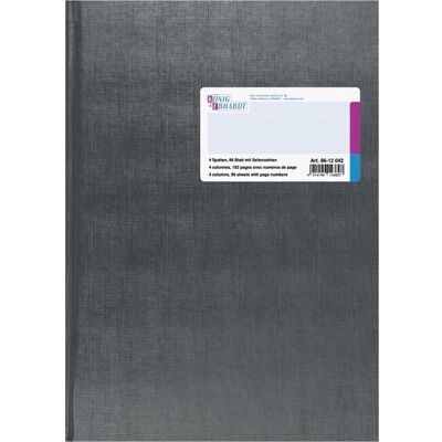 König & Ebhardt, Bulletin de versement, Livre de comptes A4 96 feuilles 4 colonnes Bande de couverture grise (96x) - Publicité König & Ebhardt, Bulletin de versement, Livre de comptes A4 96 feuilles 4 colonnes Bande de couverture grise (96x) - Publicité