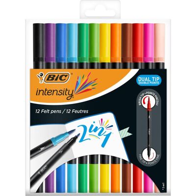 Bic, Écriture + dessin, Crayon en fibre à double pointe (12x) - Publicité Bic, Écriture + dessin, Crayon en fibre à double pointe (12x) - Publicité