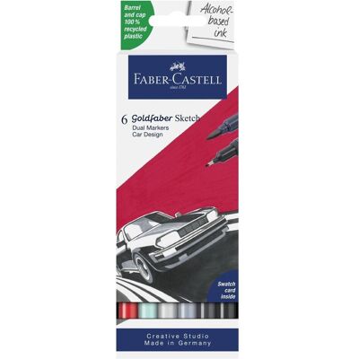 Faber-Castell, Marqueur, Gofa Sketch Marker boîte de 6 car desig (6x) - Publicité Faber-Castell, Marqueur, Gofa Sketch Marker boîte de 6 car desig (6x) - Publicité