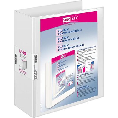 Veloflex, Classeur, Classeur à anneaux de présentation 4D-Mechanik VELODUR, A4, carton PP (A4, 80 mm) - Publicité Veloflex, Classeur, Classeur à anneaux de présentation 4D-Mechanik VELODUR, A4, carton PP (A4, 80 mm) - Publicité