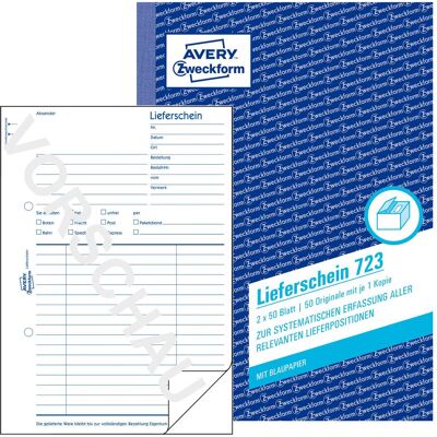 Avery Bulletin de versement, Bon de livraison (50x) - Publicité Avery Bulletin de versement, Bon de livraison (50x) - Publicité