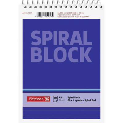 Brunnen, Cahier + bloc-notes, Bloc-notes à spirale (A6, À rayures, Non contraignant) - Publicité Brunnen, Cahier + bloc-notes, Bloc-notes à spirale (A6, À rayures, Non contraignant) - Publicité