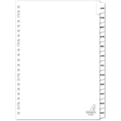 Kangaro, Classeur : accessoires, Jan - Dez Intercalaire DIN A4 12 pièces carton 23 trous PK412JM - Publicité Kangaro, Classeur : accessoires, Jan - Dez Intercalaire DIN A4 12 pièces carton 23 trous PK412JM - Publicité
