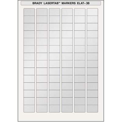 Brady, Étiquettes, ELAT-38-773-2.5, polyester métallisé, argent, 27 x 18 mm, permanent, Din A4, 6 pistes ( - Publicité Brady, Étiquettes, ELAT-38-773-2.5, polyester métallisé, argent, 27 x 18 mm, permanent, Din A4, 6 pistes ( - Publicité