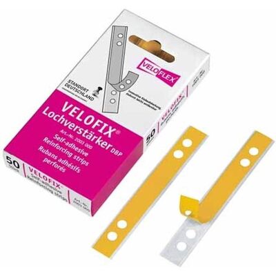 Veloflex, Classeur : accessoires, Renfort de perforation, PVC, autocollant, 50 pièces - Publicité Veloflex, Classeur : accessoires, Renfort de perforation, PVC, autocollant, 50 pièces - Publicité