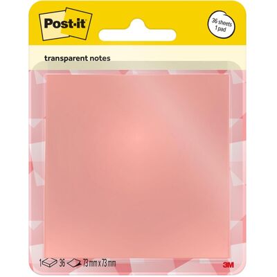 Post-it, Notes adhésives, Notes adhésives transparentes (73 x 73 mm) - Publicité Post-it, Notes adhésives, Notes adhésives transparentes (73 x 73 mm) - Publicité