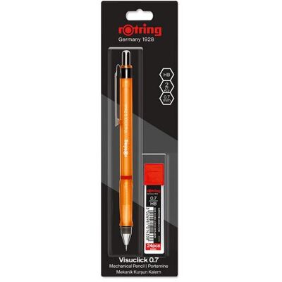 Rotring, Crayon à papier + critérium, Crayon à mine fine Visuclick 0,7HB+Boîte à mines far.sor 12e (0.70 mm, HB, 1x) - Publicité Rotring, Crayon à papier + critérium, Crayon à mine fine Visuclick 0,7HB+Boîte à mines far.sor 12e (0.70 mm, HB, 1x) - Publicité