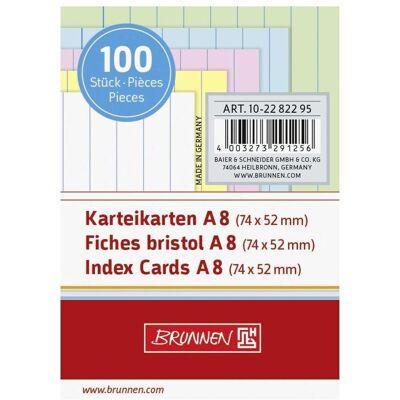 Brunnen, Fiche, Fiches A8 alignées (A8, 100x, 200 g/m²) - Publicité Brunnen, Fiche, Fiches A8 alignées (A8, 100x, 200 g/m²) - Publicité