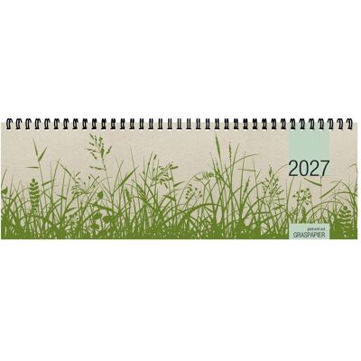 Zettler, Calendrier + agenda, Tischquerkalender 1W/2S Graspapier 2027 - Publicité Zettler, Calendrier + agenda, Tischquerkalender 1W/2S Graspapier 2027 - Publicité