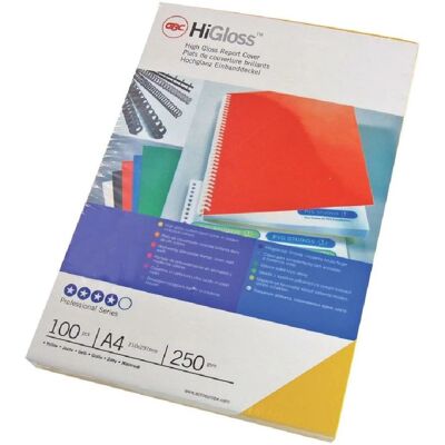 GBC Couverture HiGloss, Relieuse : accessoires, Rouge - Publicité GBC Couverture HiGloss, Relieuse : accessoires, Rouge - Publicité