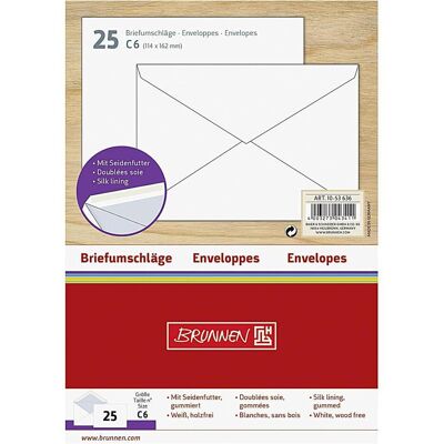 Brunnen, Enveloppes, Enveloppe C6 (114 x 162 mm, 25x) - Publicité Brunnen, Enveloppes, Enveloppe C6 (114 x 162 mm, 25x) - Publicité