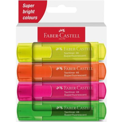 Faber-Castell, Marqueur, Surligneurs TL 46 SF étui de 4 (4x) - Publicité Faber-Castell, Marqueur, Surligneurs TL 46 SF étui de 4 (4x) - Publicité