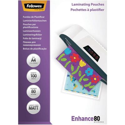 Fellowes Films de plastification, Enhance 80 (A4, 100 pcs, 80 µm) - Publicité Fellowes Films de plastification, Enhance 80 (A4, 100 pcs, 80 µm) - Publicité