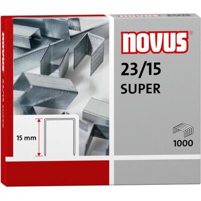 Novus, Attaches, 23/15 SUPER paquet d'agrafes 1000agrafes - Publicité Novus, Attaches, 23/15 SUPER paquet d'agrafes 1000agrafes - Publicité