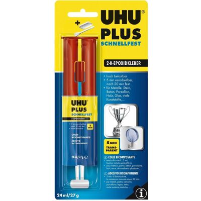 UHU, Colle, Plus Schnellfest (27 g, 24 ml) - Publicité UHU, Colle, Plus Schnellfest (27 g, 24 ml) - Publicité