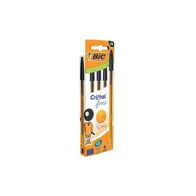 Bic, Stylo, Cristal Original Fine Kugelschreiber Schwarz 4 Stück (4x) - Publicité Bic, Stylo, Cristal Original Fine Kugelschreiber Schwarz 4 Stück (4x) - Publicité