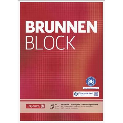 Brunnen, Cahier + bloc-notes, Bloc d'écriture Brunnen-Block A4 70g/qm 50 feuilles RC quadrillées (A4, Quadrillé) - Publicité Brunnen, Cahier + bloc-notes, Bloc d'écriture Brunnen-Block A4 70g/qm 50 feuilles RC quadrillées (A4, Quadrillé) - Publicité