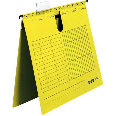 Falken, Porte-documents, Dossier suspendu UniReg DIN A4 230g/m² carton manila recyclé jaune 5 pcs/paquet (A4, 1x) - Publicité Falken, Porte-documents, Dossier suspendu UniReg DIN A4 230g/m² carton manila recyclé jaune 5 pcs/paquet (A4, 1x) - Publicité
