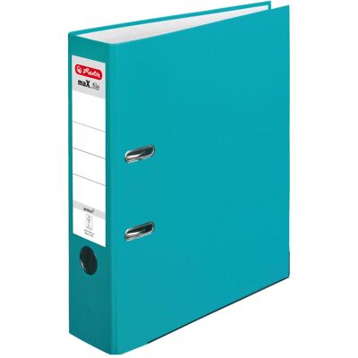 Herlitz, Classeur, Chemise maX.file protect, largeur du dos : 80 mm, turquoise DIN A4, couverture en plastique PP (A4, 80 mm) - Publicité Herlitz, Classeur, Chemise maX.file protect, largeur du dos : 80 mm, turquoise DIN A4, couverture en plastique PP (A4, 80 mm) - Publicité