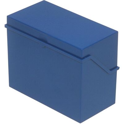 Helit, Porte-cartes, Petite boîte à fiches A5 transversale, bleue, non équipée en polystyrène, pour env. 500 fiches (A5) - Publicité Helit, Porte-cartes, Petite boîte à fiches A5 transversale, bleue, non équipée en polystyrène, pour env. 500 fiches (A5) - Publicité