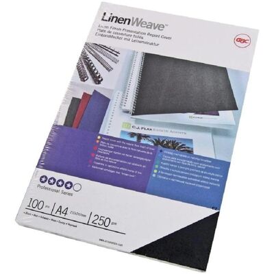GBC LinenWeave - carton A4 100 pcs - blanc, Relieuse : accessoires, Blanc - Publicité GBC LinenWeave - carton A4 100 pcs - blanc, Relieuse : accessoires, Blanc - Publicité