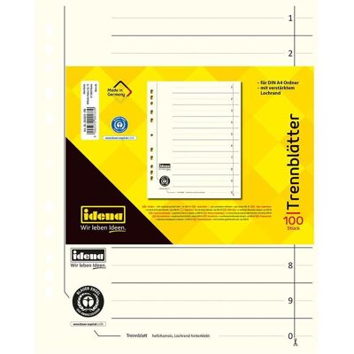 Idena, Classeur : accessoires, Intercalaires carton A4 chamois 100 pièces - Publicité Idena, Classeur : accessoires, Intercalaires carton A4 chamois 100 pièces - Publicité