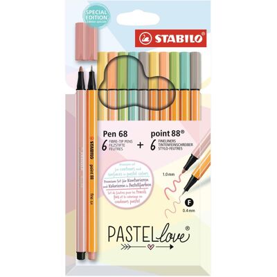 STABILO Pastellove Ensemble de Stylos à Pointe - Moyen, Gris, Vert Clair, Orange Clair, Turquoise, Jaune - Ensemble de Stylos - Publicité STABILO Pastellove Ensemble de Stylos à Pointe - Moyen, Gris, Vert Clair, Orange Clair, Turquoise, Jaune - Ensemble de Stylos - Publicité