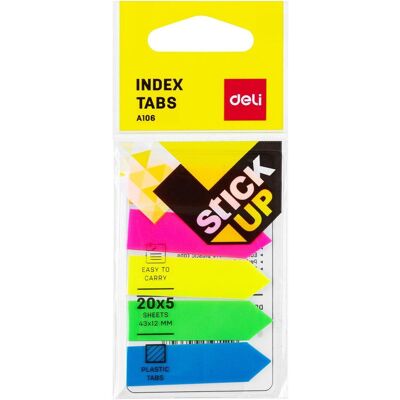 Boxer, Notes adhésives, DELI Haftnotizen Index PP Stick Up 5x1,2 cm 100 St. farbig (50 x 12 mm) - Publicité Boxer, Notes adhésives, DELI Haftnotizen Index PP Stick Up 5x1,2 cm 100 St. farbig (50 x 12 mm) - Publicité