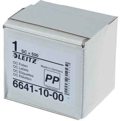 Leitz, Classeur : accessoires, Étiquettes de protection en film sur rouleau, transparentes Dimensions : (L)72 x (H)39 mm - Publicité Leitz, Classeur : accessoires, Étiquettes de protection en film sur rouleau, transparentes Dimensions : (L)72 x (H)39 mm - Publicité