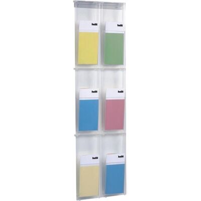 Helit, Présentoir, Porte-brochures mural the placativ transparent 1/3 A4 6 compartiments (1/3 Din A4, DL) - Publicité Helit, Présentoir, Porte-brochures mural the placativ transparent 1/3 A4 6 compartiments (1/3 Din A4, DL) - Publicité
