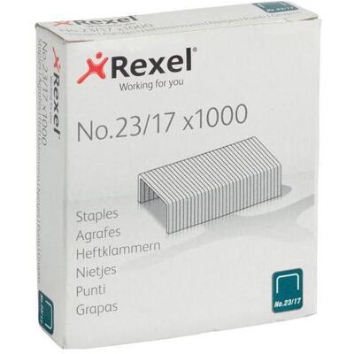 Rexel, Attaches, Agrafes 23/17 Novus acier 140feuilles - Publicité Rexel, Attaches, Agrafes 23/17 Novus acier 140feuilles - Publicité