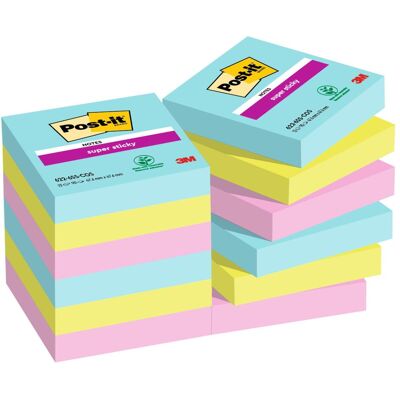 Post-it, Notes adhésives, Super Sticky Cosmic (47.60 x 47.60 mm) - Publicité Post-it, Notes adhésives, Super Sticky Cosmic (47.60 x 47.60 mm) - Publicité