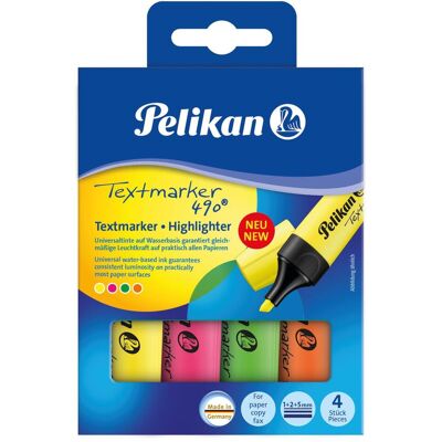 Pelikan Marqueur, Highlighter 490 (4x) - Publicité Pelikan Marqueur, Highlighter 490 (4x) - Publicité