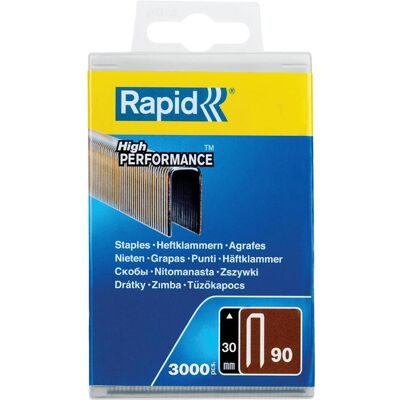 Rapid, Attaches, Type 90 Agrafes à dos étroit 30 mm (3000x) - Publicité Rapid, Attaches, Type 90 Agrafes à dos étroit 30 mm (3000x) - Publicité