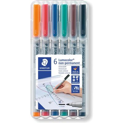 Staedtler Marqueur, Lumocolor non-permanent (6x) - Publicité Staedtler Marqueur, Lumocolor non-permanent (6x) - Publicité