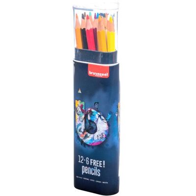 Bruynzeel, Écriture + dessin, 60212018 Crayon de couleur Multicolore (e) (18x) - Publicité Bruynzeel, Écriture + dessin, 60212018 Crayon de couleur Multicolore (e) (18x) - Publicité