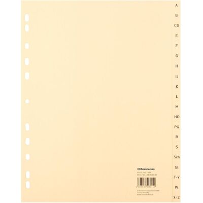 Soennecken, Classeur : accessoires, Répertoire A-Z Utilisation pour format papier : DIN A4 Matériau : papier de rodage - Publicité Soennecken, Classeur : accessoires, Répertoire A-Z Utilisation pour format papier : DIN A4 Matériau : papier de rodage - Publicité