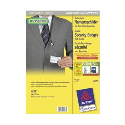 Avery Panneau d'information, Zweckform Doppel-Sicherheits-Namensschild, 90 x 54 mm transparent, Hartbox aus festem PVC-freiem Ma - Publicité Avery Panneau d'information, Zweckform Doppel-Sicherheits-Namensschild, 90 x 54 mm transparent, Hartbox aus festem PVC-freiem Ma - Publicité