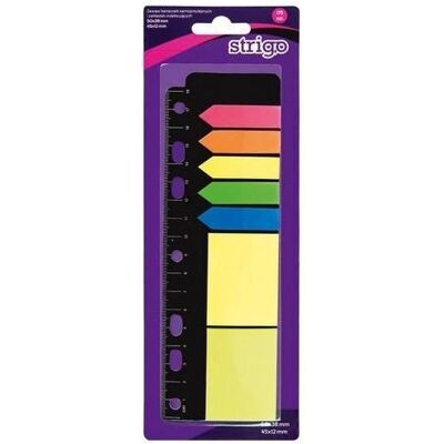 Pilot, Notes adhésives, Ein Satz Lesezeichen und Haftnotizen mit einem STRIGO-Lineal (50 x 38 mm) - Publicité Pilot, Notes adhésives, Ein Satz Lesezeichen und Haftnotizen mit einem STRIGO-Lineal (50 x 38 mm) - Publicité
