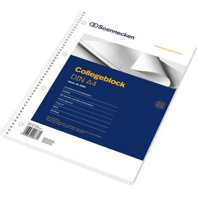 Soennecken, Cahier + bloc-notes, Bloc collégial Format du papier : DIN A4 Finition de la linéature : quadrillée (A4, Quadrillé) - Publicité Soennecken, Cahier + bloc-notes, Bloc collégial Format du papier : DIN A4 Finition de la linéature : quadrillée (A4, Quadrillé) - Publicité