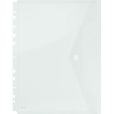 Donau, Porte-documents, Enveloppe bouton pression, pp, a4, 200 microns, perforée, transparente (1x) - Publicité Donau, Porte-documents, Enveloppe bouton pression, pp, a4, 200 microns, perforée, transparente (1x) - Publicité