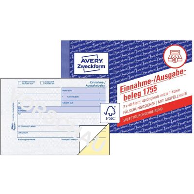 Avery Bulletin de versement, Document de recette/dépense (40x) - Publicité Avery Bulletin de versement, Document de recette/dépense (40x) - Publicité
