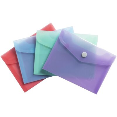 Exacompta, Porte-documents, Hüllen mit Druckknopf, PP 200, B6, Chromaline Pastell (B6, 4x) - Publicité Exacompta, Porte-documents, Hüllen mit Druckknopf, PP 200, B6, Chromaline Pastell (B6, 4x) - Publicité
