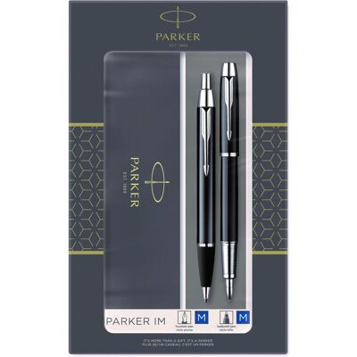 Parker Stylo, Stylo plume DuoSet IM C.C. Noir (2x) - Publicité Parker Stylo, Stylo plume DuoSet IM C.C. Noir (2x) - Publicité