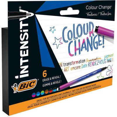 Bic, Stylo, Stylos fibre Colour Change intensitiv (6x) - Publicité Bic, Stylo, Stylos fibre Colour Change intensitiv (6x) - Publicité