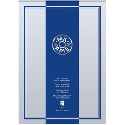 Brunnen, Carte de vœux + papier à lettres, Papier à lettres avec filigrane MK Papier blanc DIN A4 80 g/qm 1 bloc (1 pcs) - Publicité Brunnen, Carte de vœux + papier à lettres, Papier à lettres avec filigrane MK Papier blanc DIN A4 80 g/qm 1 bloc (1 pcs) - Publicité