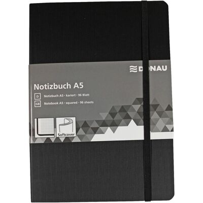 Donau, Cahier + bloc-notes, Carnet de notes A5 quadrillé 192 pages imitation cuir noir (A5, Quadrillé) - Publicité Donau, Cahier + bloc-notes, Carnet de notes A5 quadrillé 192 pages imitation cuir noir (A5, Quadrillé) - Publicité