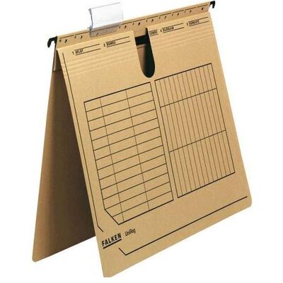 Falken, Porte-documents, 25 dossiers suspendus UNIREG Carton brun natron 1 x agrafage commercial (A4, 25x) - Publicité Falken, Porte-documents, 25 dossiers suspendus UNIREG Carton brun natron 1 x agrafage commercial (A4, 25x) - Publicité