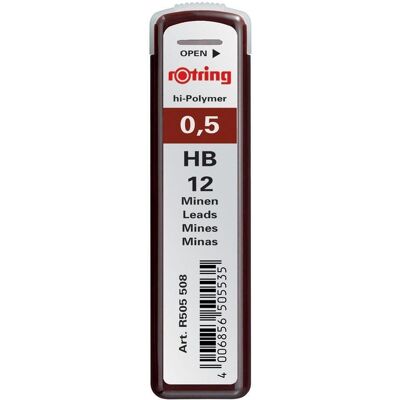 Rotring, Mines de crayon, Tikky (12 pcs, 0.50 mm, HB) - Publicité Rotring, Mines de crayon, Tikky (12 pcs, 0.50 mm, HB) - Publicité