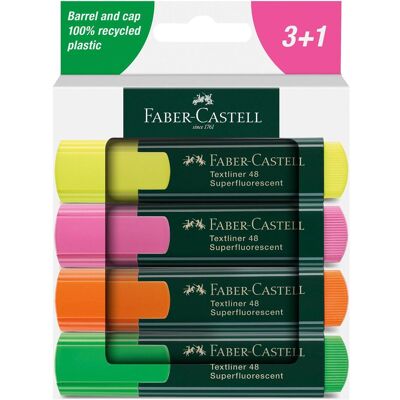 Faber-Castell, Marqueur, Surligneurs TL 48 étui de 4 (4x) - Publicité Faber-Castell, Marqueur, Surligneurs TL 48 étui de 4 (4x) - Publicité